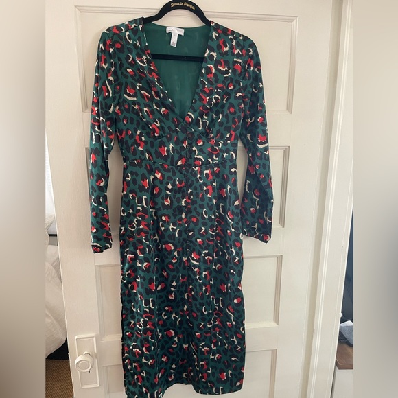 Leith Green Leopard Dress / / SMALL - Picture 2 of 3